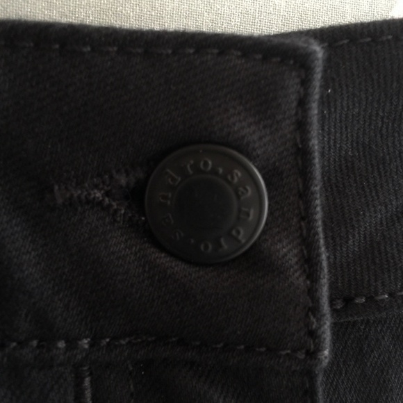 Sandro Paris Leather black Moto jeans US8 / Euro40 - Picture 6 of 14